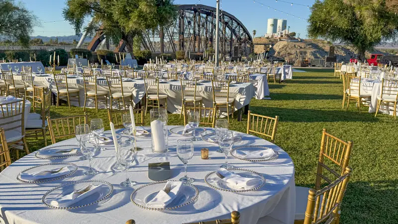 Wedding tables at Yuma Territorial Prison